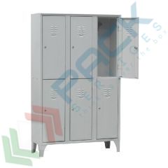 Armadio spogliatoio in metallo sovrapposto, 6 vani, Mis. 1050 L x 500 P x 1800 H mm, maniglia in metallo lucchettabile, Tipologia: Sovrapposti, Nr. Vani: 6, Larghezza (cm): 105, Profondità (cm): 50, Altezza (cm): 180, Chiusura: Maniglia vendita, produzione, prezzi e offerte