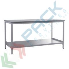 Banco da laboratorio in acciaio, Mis. 1400 L x 800 P x 850 H mm, con piano laminato e piano inferiore, Tipologia: Piano Inferiore, Cassetti nr.: Senza Cassetti, Ripiani: 1 Inferiore, Lunghezza (cm): 140, Profondità (cm): 80, Altezza (cm): 85 vendita, produzione, prezzi e offerte