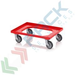 Carrello 62 x 42 cm,ruote sterzanti, gomma, rosso, Tipologia: Carrello Ruote Gomma, Colore: Rosso, Mis. Base (cm): 40 x 60, Versione: 4 Ruote Sterzanti vendita, produzione, prezzi e offerte