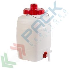 Bottiglione 10 Lt, quadrato, collo largo e rubinetto, Tipologia: Quadrato, Capacità: 10 Lt, Bocca: Larga, Versione: con Rubinetto vendita, produzione, prezzi e offerte