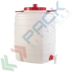 Bottiglione 50 Lt, quadrato, collo largo e rubinetto, Tipologia: Quadrato, Capacità: 50 Lt, Bocca: Larga, Versione: con Rubinetto vendita, produzione, prezzi e offerte