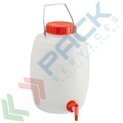 Bottiglione 10 Lt cilindrico, collo largo e rubinetto, Tipologia: Cilindrico, Capacità: 10 Lt, Bocca: Larga, Versione: con Rubinetto vendita, produzione, prezzi e offerte