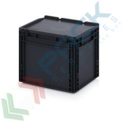 Cassa antistatica e conduttiva con coperchio, 30 Lt, Tipologia: Cassa Antistatica, Versione: Con Coperchio, Mis. Base (cm): 30 x 40, Altezza (cm): 33,5, Capacit&agrave;: 30 Lt, Contatto Diretto con Alimenti: NO, Colore: Nero vendita, produzione, prezzi e offerte