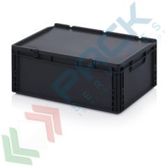 Cassa in PP antistatica 45 Lt, 60 x 40 x 23,5 cm, coperchio, Tipologia: Conduttive Antistatiche, Mis. Base (cm): 40 x 60, Altezza (cm): 23,5, Versione: Con Coperchio vendita, produzione, prezzi e offerte