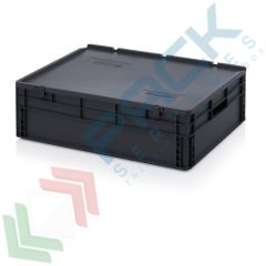 Cassa antistatica e conduttiva con coperchio, 87 Lt, Tipologia: Cassa Antistatica, Versione: Con Coperchio, Mis. Base (cm): 60 x 80, Altezza (cm): 24, Capacit&agrave;: 87 Lt, Contatto Diretto con Alimenti: NO, Colore: Nero vendita, produzione, prezzi e offerte