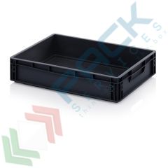 Cassa antistatica e conduttiva senza coperchio, 24 Lt, Tipologia: Cassa Antistatica, Versione: Senza Coperchio, Mis. Base (cm): 40 x 60, Altezza (cm): 12, Capacit&agrave;: 24 Lt, Contatto Diretto con Alimenti: NO, Colore: Nero vendita, produzione, prezzi e offerte