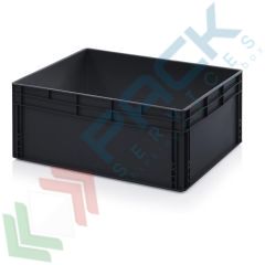 Cassa antistatica e conduttiva senza coperchio, 130 Lt, Tipologia: Cassa Antistatica, Versione: Senza Coperchio, Mis. Base (cm): 60 x 80, Altezza (cm): 32, Capacit&agrave;: 130 Lt, Contatto Diretto con Alimenti: NO, Colore: Nero vendita, produzione, prezzi e offerte