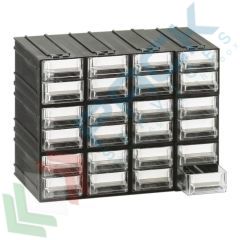 Cassettiera in SPT, 24 cassetti, trasparente, Tipologia: Cassettiera Standard, Cassetti nr.: 24, Versione: Formato A, Colore: Trasparente + Nero vendita, produzione, prezzi e offerte