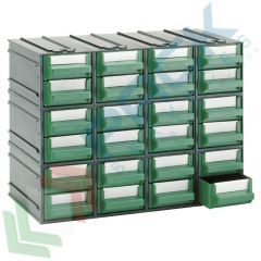 Cassettiera componibile 24 cassetti, Tipologia: Cassettiera Mini, Cassetti/e nr.: 24, Formato: Formato A, Colore: Nero + Verde vendita, produzione, prezzi e offerte