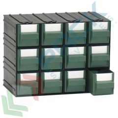 Cassettiera in SPT, 12 cassetti, verde, Tipologia: Cassettiera Standard, Colore: Verde + Nero, Cassetti nr.: 12, Versione: Formato A1 vendita, produzione, prezzi e offerte