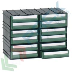 Cassettiera componibile 12 cassetti, Tipologia: Cassettiera Mini, Cassetti/e nr.: 12, Formato: Formato B, Colore: Nero + Verde vendita, produzione, prezzi e offerte
