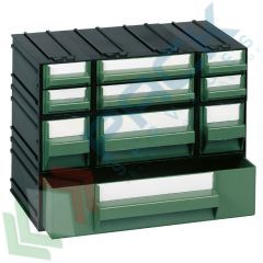 Cassettiera media componibile 10 cassetti, Tipologia: Cassettiera Mini, Cassetti/e nr.: 10, Formato: Formato A+A1+B+C+D, Colore: Nero + Verde vendita, produzione, prezzi e offerte