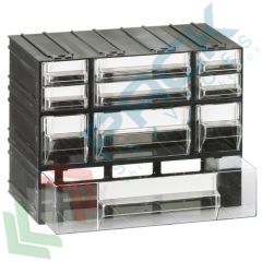 Cassettiera media componibile 10 cassetti, Tipologia: Cassettiera Mini, Cassetti/e nr.: 10, Formato: Formato A+A1+B+C+D, Colore: Nero + Trasparente vendita, produzione, prezzi e offerte