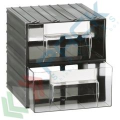 Cassettiera media componibile 2 cassetti, Tipologia: Cassettiera Media, Cassetti/e nr.: 2, Formato: Formato 42, Colore: Nero + Trasparente vendita, produzione, prezzi e offerte