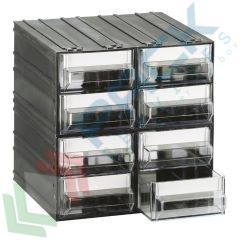 Cassettiera media componibile 8 cassetti + 8 separatori, Tipologia: Cassettiera Media, Cassetti/e nr.: 8, Formato: Formato 45, Colore: Nero + Trasparente vendita, produzione, prezzi e offerte
