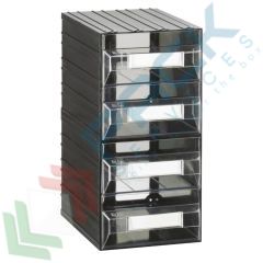 Cassettiera MAXI in SPT, 4 cassetti, trasparente, Tipologia: Cassettiera Maxi, Colore: Trasparente + Nero, Cassetti nr.: 4, Versione: Formato M1 vendita, produzione, prezzi e offerte