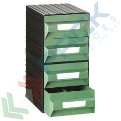 Cassettiera maxi componibile 4 cassetti + divisori, Tipologia: Cassettiera Maxi, Cassetti/e nr.: 4, Formato: Formato M1/T, Colore: Nero + Verde vendita, produzione, prezzi e offerte
