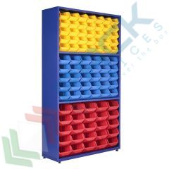 Scaffale in metallo, 90 casse bocca di lupo, 4 piedi, Tipologia: Scaffale, Cassetti nr.: 90, Versione: Struttura Acciaio vendita, produzione, prezzi e offerte