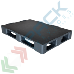 Pallet 80 x 120 in PP-PCR, piano chiuso, 5 traverse, Tipologia: Pallet per Magazzino, Mis. Base (cm): 80 x 120, Piano Superiore: Chiuso, Base d&rsquo;Appoggio: 5 Traverse, Portata Statica (Kg): 2500, Portata Dinamica (Kg): 1000, Portata su Scaffale (Kg): 400, Altezza (cm): 15 vendita, produzione, prezzi e offerte
