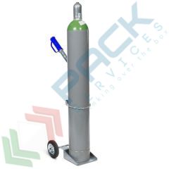 Carrello per una bombola gas compressi, in acciaio zincato, con ruote in gomma, Tipologia: Carrello, Colore: Grigio, Versione: Acciaio Zincato, Ideale per: 1 Bombola vendita, produzione, prezzi e offerte