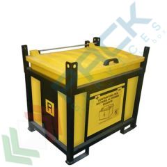Contenitore batterie esauste, capacità 550 Lt, Mis. 1100 L x 800 P x 950 H mm, telaio aperto, Tipologia: Cassa Pallet, Capacità: 550 Lt, Colore: Nero + Giallo, Versione: Telaio Aperto vendita, produzione, prezzi e offerte