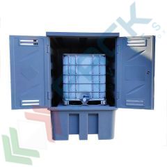 Deposito di stoccaggio per 1 cisterna IBC 1000 Lt, in plastica (PE), colore grigio, Tipologia: per IBC, Versione: Coperchio Fisso, Ideale per: 1 Cisterna IBC 1000 Lt vendita, produzione, prezzi e offerte