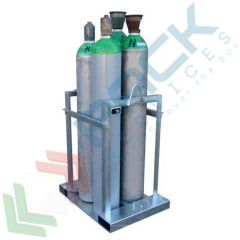 Pallet in acciaio per il trasporto in sicurezza di 4 bombole Ø 230 mm capacità 50 Lt, Mis. 860 L x 650 P x 1115 H mm, Tipologia: Pallet, Colore: Grigio, Versione: Acciaio Zincato, Ideale per: 4 Bombole vendita, produzione, prezzi e offerte