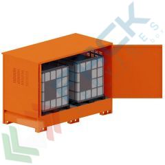 Deposito di stoccaggio per 2 cisternette IBC 1000 Lt, in acciaio, colore arancio RAL 2004, Tipologia: per IBC, Versione: Coperchio Fisso, Ideale per: 2 Cisterne IBC 1000 Lt vendita, produzione, prezzi e offerte