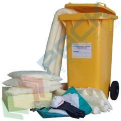 Kit antisversamento per prodotti chimici, capacità assorbente 108 Lt, confezionato in bidone con ruote, Tipologia: Bidone, Ideale per: Chimici, Capacità di Assorbimento (Lt): 108 vendita, produzione, prezzi e offerte