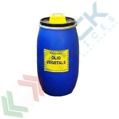 Fusto per olio vegetale usato con bocchetta RistOil, in plastica (HDPE), capacità 120 Lt, Tipologia: Fusto, Capacità: 120 Lt, Materiale: PE, Ideale per: Olio Vegetale vendita, produzione, prezzi e offerte