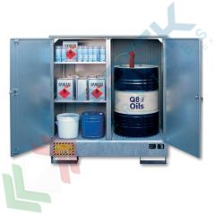 Deposito stoccaggio 1 fusto da 200 Lt o piccoli contenitori, in acciaio zincato, Tipologia: per Fusti, Versione: Coperchio Fisso, Ideale per: 1 Fusto 200 Lt vendita, produzione, prezzi e offerte