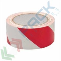 Nastro adesivo in gomma, per segnaletica da pavimento, Mis. 50 mm x 33 mt, spessore 0,15 mm, colore bianco/rosso, Tipologia: Standard, Colore: Bianco + Rosso, Misura: 50 mm x 33 mt