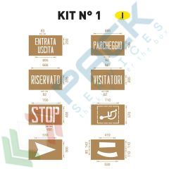Dime per segnaletica di sicurezza orizzontale, in cartone rinforzato, Kit N. 1, Tipologia: Dima, Versione: Kit N. 1 vendita, produzione, prezzi e offerte