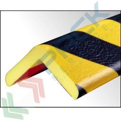 Profilo flessibile paracolpi multiuso, 1 metro, tipo H+ angolare, Tipologia: Lunghezza 100 cm, Versione: H+ Angolare, Colore: Nero + Giallo vendita, produzione, prezzi e offerte