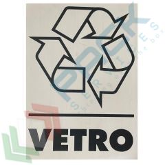 Adesivo per bidoni raccolta differenziata VETRO, colore bianco e nero vendita, produzione, prezzi e offerte