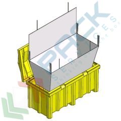 Bisaccia in tessuto per contenitore per raccolta differenziata di tubi al neon, mis. 170 L x 80 P x 70 H cm, colore bianco