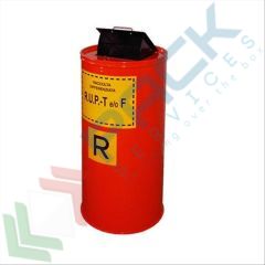 Contenitore per la raccolta di rifiuti pericolosi R.U.P. T & F, cilindrico, in acciaio, capacità 100 Lt, Tipologia: R.U.P. T & F, Capacità: 100 Lt
