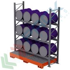 Scaffalatura con vasca di contenimento per 12 fusti 200 Lt, Tipologia: Scaffalatura per Fusti, Ideale per: 12 Fusti, Versione: 12 su Scaffalatura vendita, produzione, prezzi e offerte