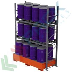 Scaffalatura con vasca di contenimento per 24 fusti 200 Lt, Tipologia: Scaffalatura per Fusti, Ideale per: 24 Fusti, Versione: 8 su Vasca + 16 su Scaffalatura vendita, produzione, prezzi e offerte