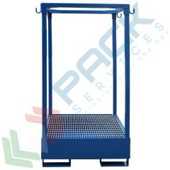 Struttura porta Big Bag, in acciaio verniciato blu, con vasca di contenimento, capacità 1000 Lt, Tipologia: Struttura con Vasca, Capacità: 1000 Lt, Versione: 4 Piedi vendita, produzione, prezzi e offerte