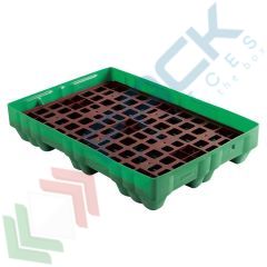 Vasca di raccolta in plastica con griglia, 2 fusti, Tipologia: Plastica, Ideale per: 2 Fusti, Versione: con Griglia in PE - Standard vendita, produzione, prezzi e offerte