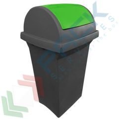 Pattumiera rifiuti 50 Lt, coperchio basculante verde, Tipologia: Pattumiera, Capacità: 50 Lt, Versione: Coperchio Basculante, Colore: Grigio + Verde vendita, produzione, prezzi e offerte