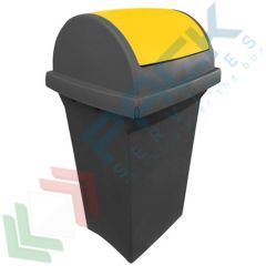 Pattumiera rifiuti 50 Lt, coperchio basculante giallo, Tipologia: Pattumiera, Capacità: 50 Lt, Versione: Coperchio Basculante, Colore: Grigio + Giallo vendita, produzione, prezzi e offerte