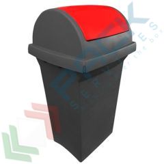Pattumiera rifiuti 50 Lt, coperchio basculante rosso, Tipologia: Pattumiera, Capacità: 50 Lt, Versione: Coperchio Basculante, Colore: Grigio + Rosso vendita, produzione, prezzi e offerte