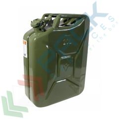 Tanica per benzina in metallo, capacità 20 Litri, omologata ADR/ONU, colore verde, Tipologia: Standard, Capacità: 20 Lt, Versione: Maniglia fissa
