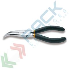 Pinze a becchi mezzotondi lunghissimi piegati zigrinati cromate manici ricoperti con 2 strati di PVC antiscivolo vendita, produzione, prezzi e offerte