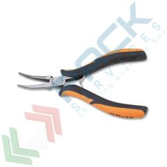 Pinza per elettronica a becchi mezzotondi lunghi lisci rastremati piegati impugnatura bimateriale vendita, produzione, prezzi e offerte