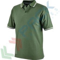 Polo da lavoro 100% in cotone, tricolore in contrasto, Colore: Verde, Taglia: L vendita, produzione, prezzi e offerte