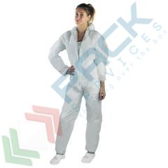 Tuta monouso in TNT di PP, 40 g/mq, 50 pz, Colore: Bianco, Taglia: L vendita, produzione, prezzi e offerte