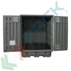 Deposito di stoccaggio per 4 fusti da 200 Lt o taniche, in plastica (PE), colore grigio, Tipologia: per Fusti, Versione: Coperchio Fisso, Ideale per: 4 Fusti 200 Lt + Taniche vendita, produzione, prezzi e offerte